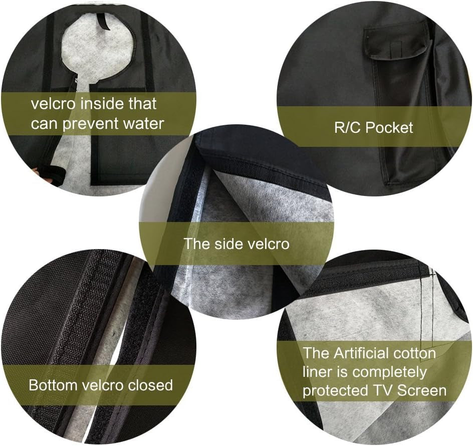 Outdoor 40"-43" TV Set Cover,Scratch Resistant Liner Protect LED Screen Best-Compatible with Standard Mounts and Stands (Black) … …